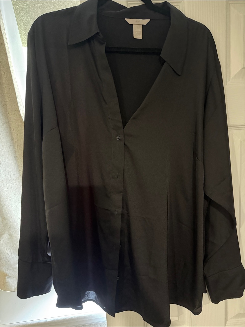 H&M Black Button-Up Blouse